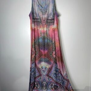 Cj Banks Maxi Sleeveless Dress with Geometric pattern